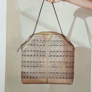 S&D Avalon Satchel - beige/gold metallic leather